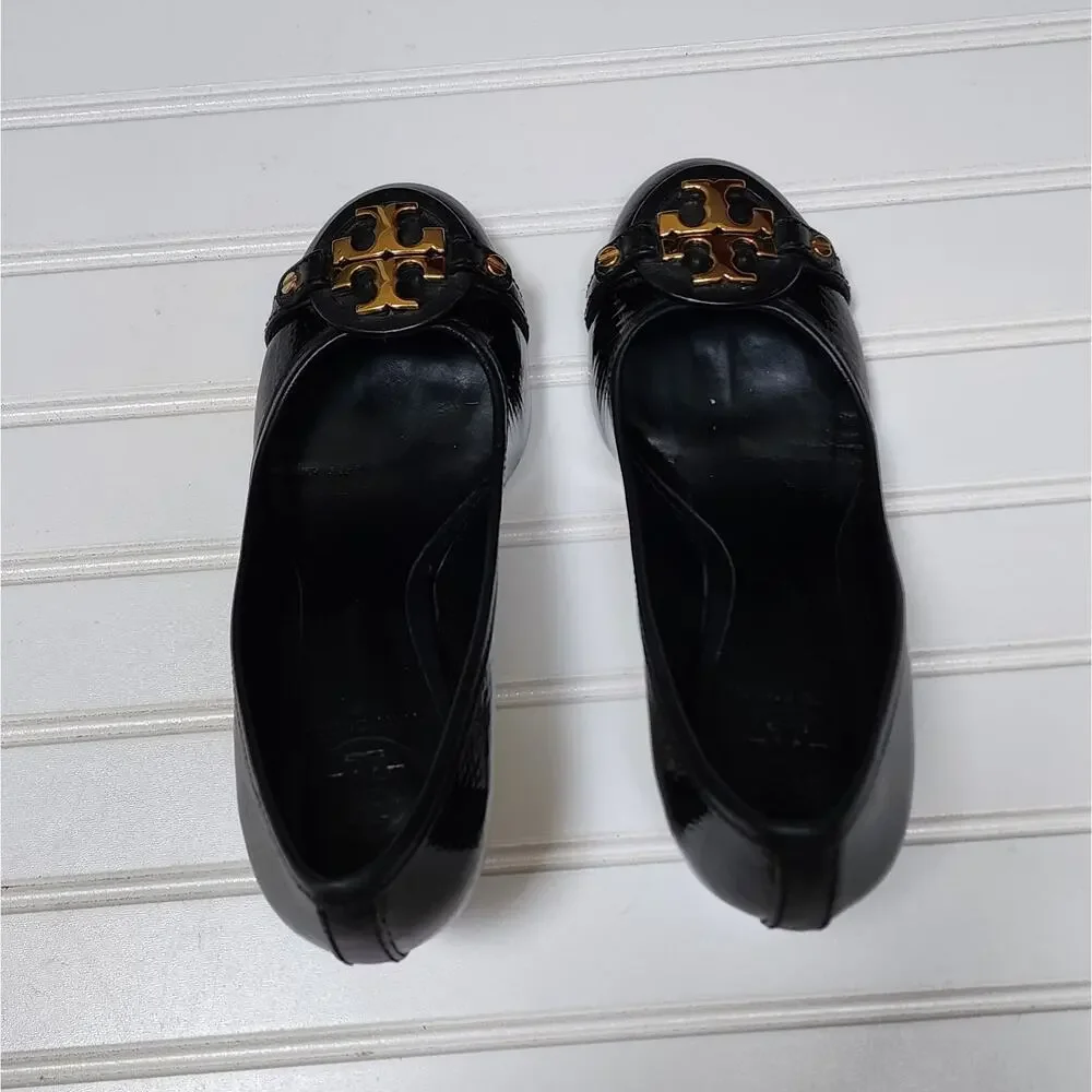 Tory Burch Aaden Black Patent Leather Pumps Size 7